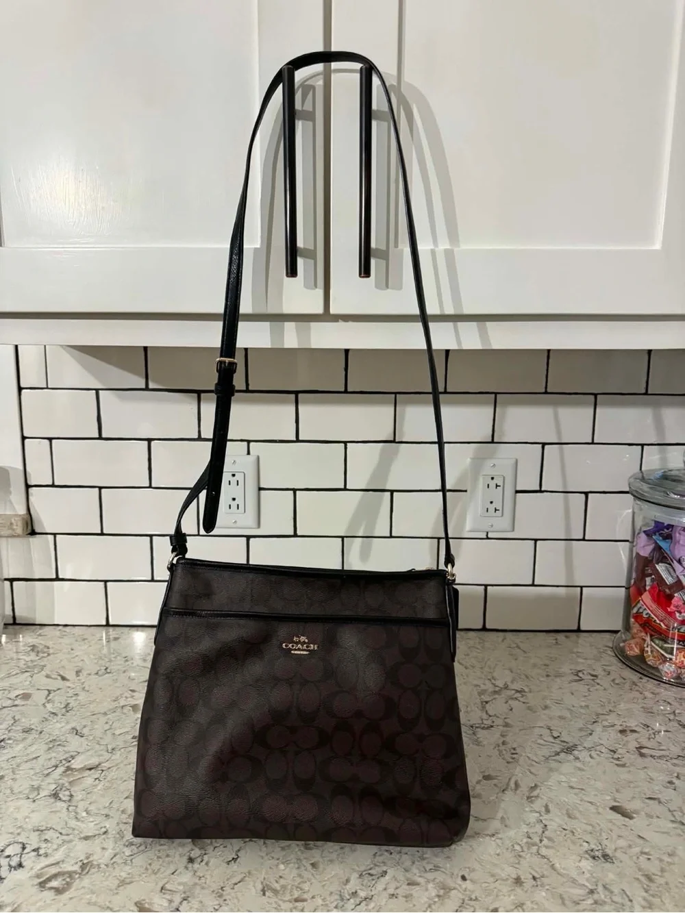 Coach Brown Signature Crossbody Shoulder Bag